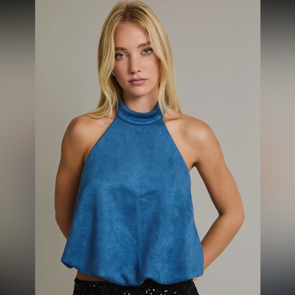 Suede Halter Top